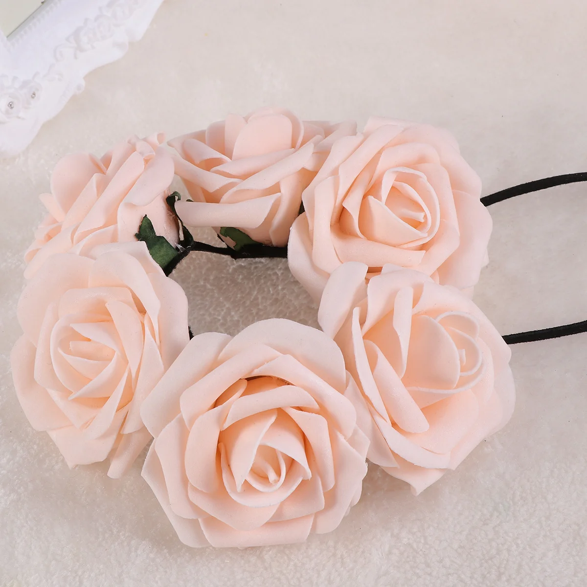 

Elegant Dark Blue Floral Headpiece Foam Rose Crown for Mother Daughter Photo Shoot Bridal Accessory Rose Headband