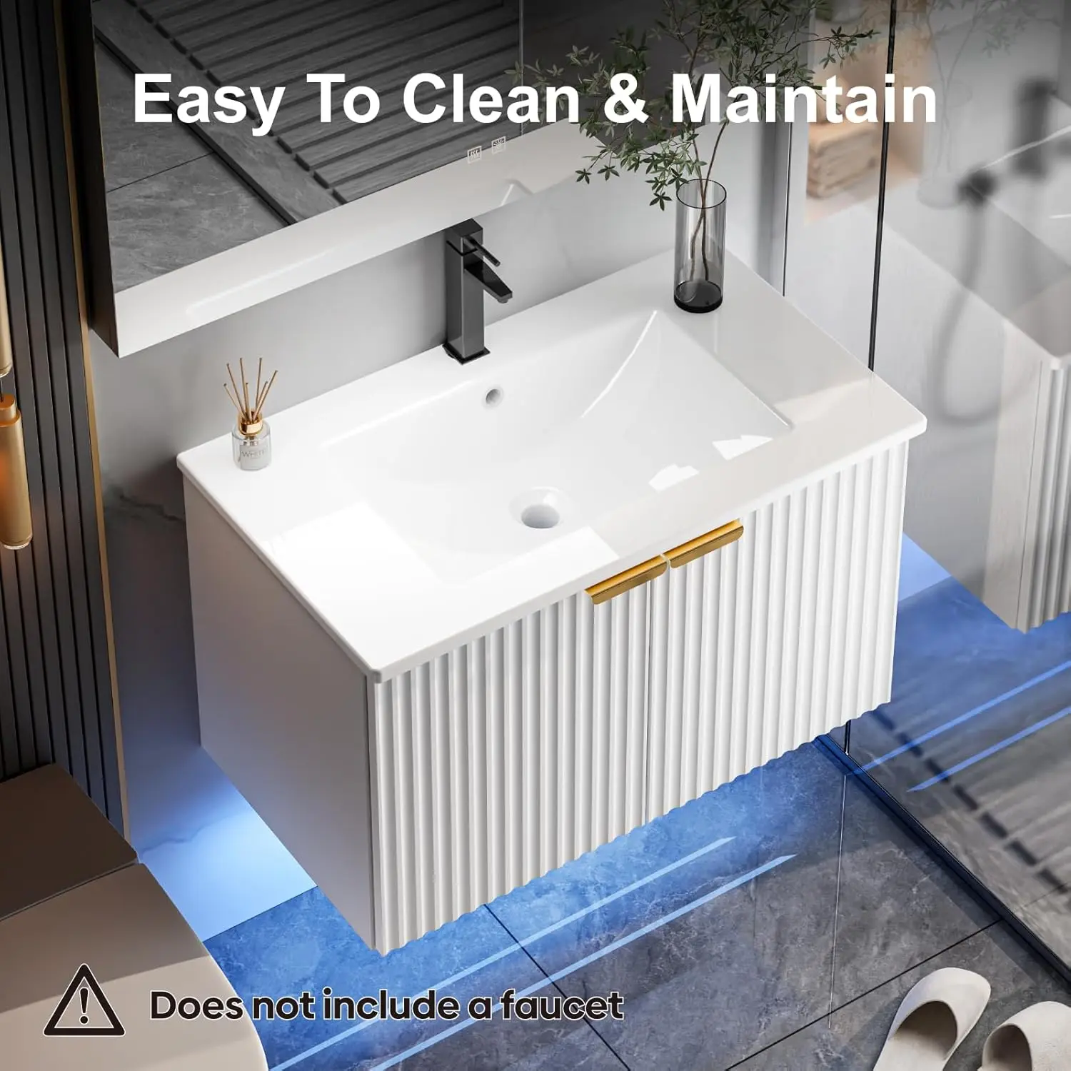 !@Combohome Under Sink Cabinet Solid Wood Wall Modern Bathroom Vanities