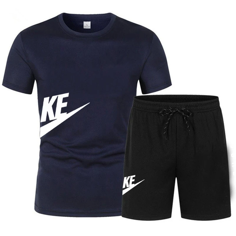 

2026 men's breathable and comfortable top, sports pants, quick drying sports two-piece set, casual and fashionable summer short