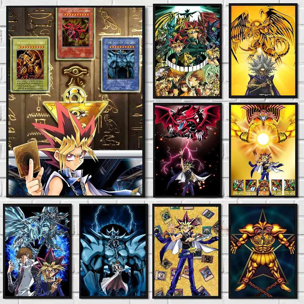 ملصق أنيمي كلاسيكي من Amine Y-Yu Gi Oh عالي الدقة جدار لزج مقاوم للماء لغرفة المعيشة المنزلية وغرفة النوم والديكور الجمالي