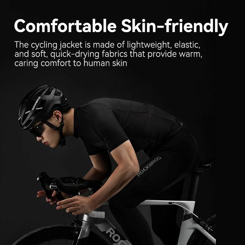 ROCKBROS Cycling Jersey Summer Bicycle Skin-Friendly Breathable Short Sleeve Sports Quick Dry Reflective Cycling Equipment