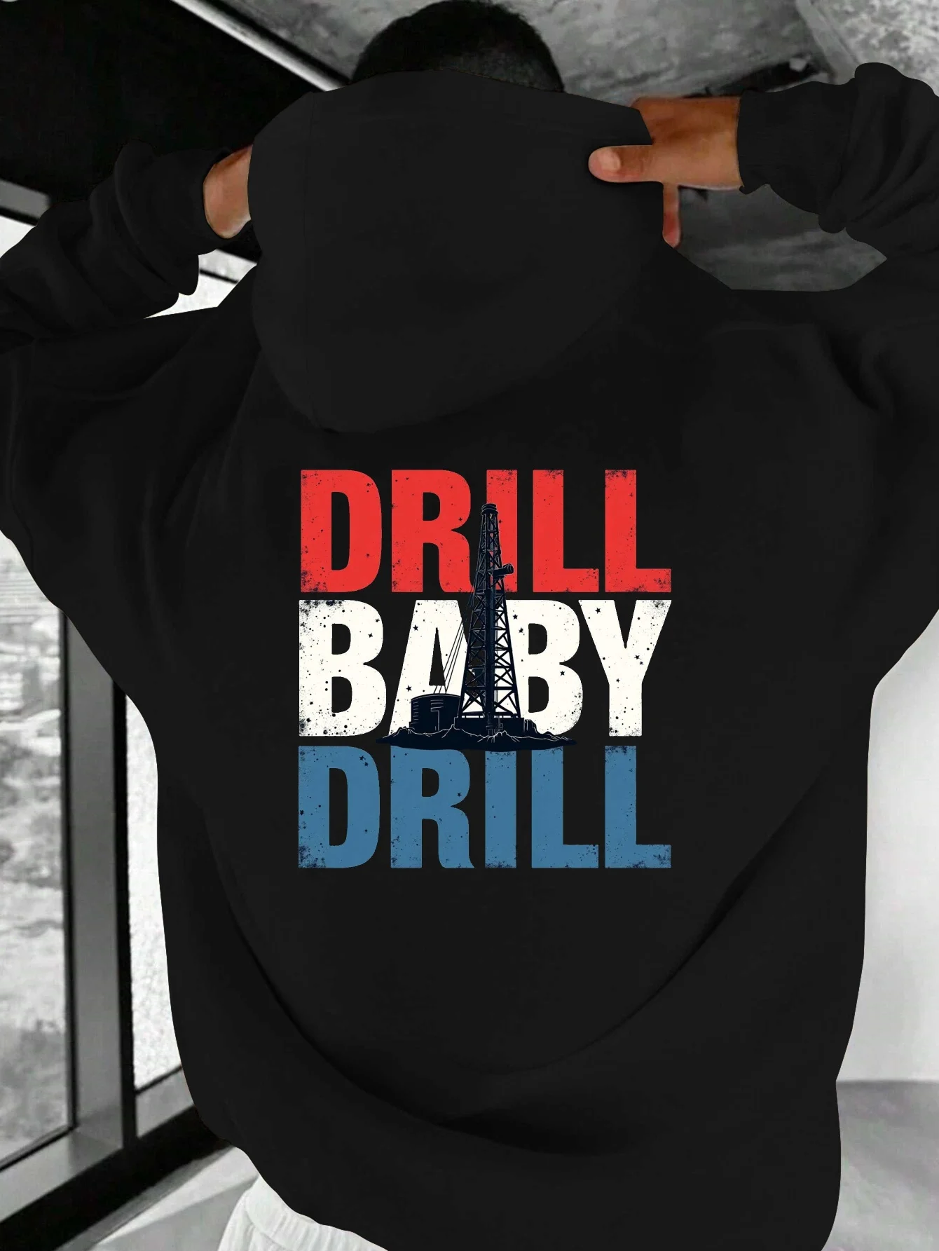 

I'm Richard Doing Richard Thing JPH-9 Plus Size Men's Hooded Sweatshirt - Black with Bold Orange Graphic Print, R