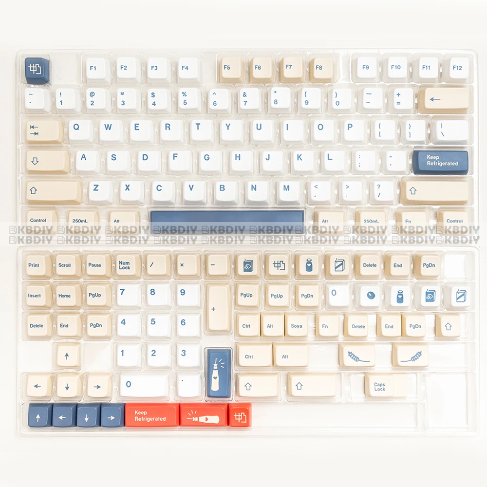 KBDiy GMK حليب الصويا Keycap PBT XDA الكرز OEM MDA ISO أغطية المفاتيح الكورية اليابانية استنساخ GMK لمجموعة لوحة المفاتيح الميكانيكية المخصصة ذاتية الصنع