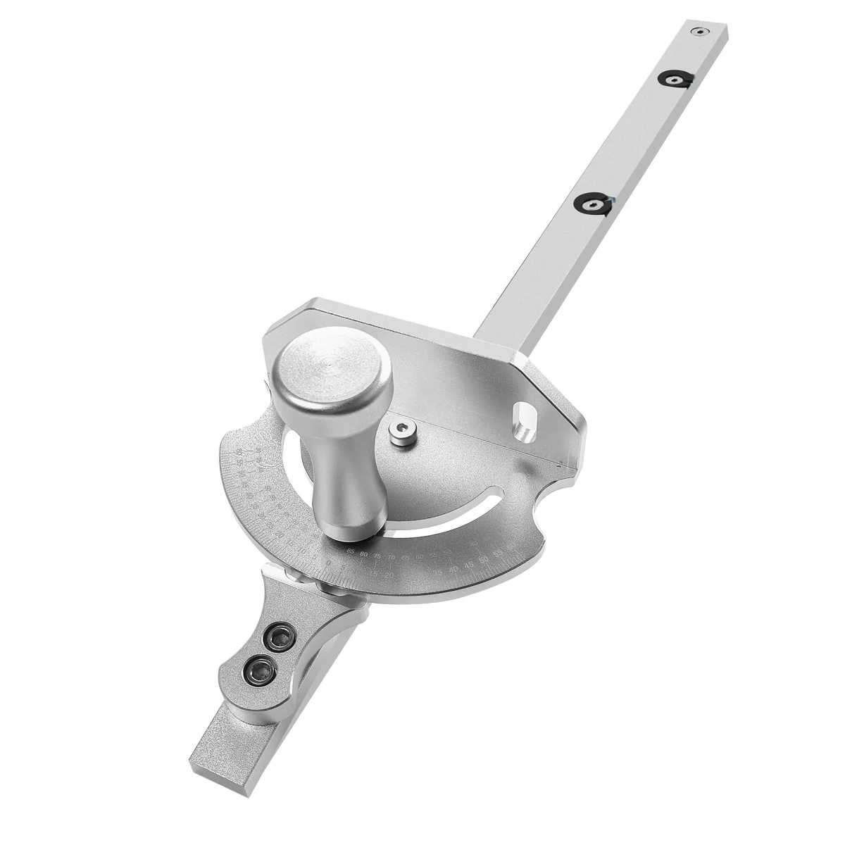 Jauge à onglets de précision, fente standard 19x9,5 mm, jauge à onglets pour scie de table alliage d'aluminium, 15 butées d'angle, piston à ressort réglable, disque amovible pour travail du bois