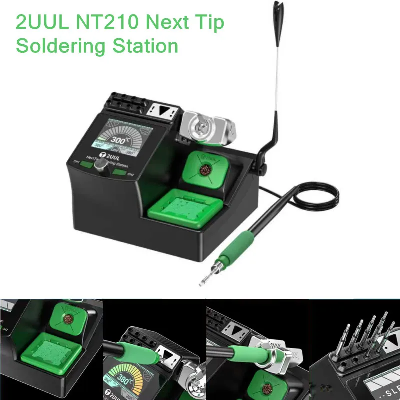 

2UUL NT210 80W Soldering Station Rapid Heating High-Power Multi-Tip Compatible HD Large Screen for Motherboard CPU Chip Repair