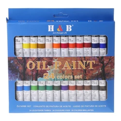 24 colori pittura a olio professionale pittura disegno pigmento tubi da 12 set forniture d'arte per artisti per principianti