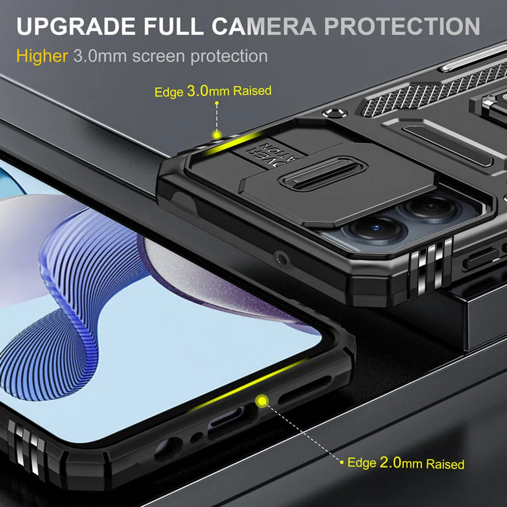 G84 G54 G14 5G Camera Slide 360 Protect Case For Motorola G54 Power Ring Back Cover Moto G84 G14 G73 G53 G53Y G53J G23 G13 Funda