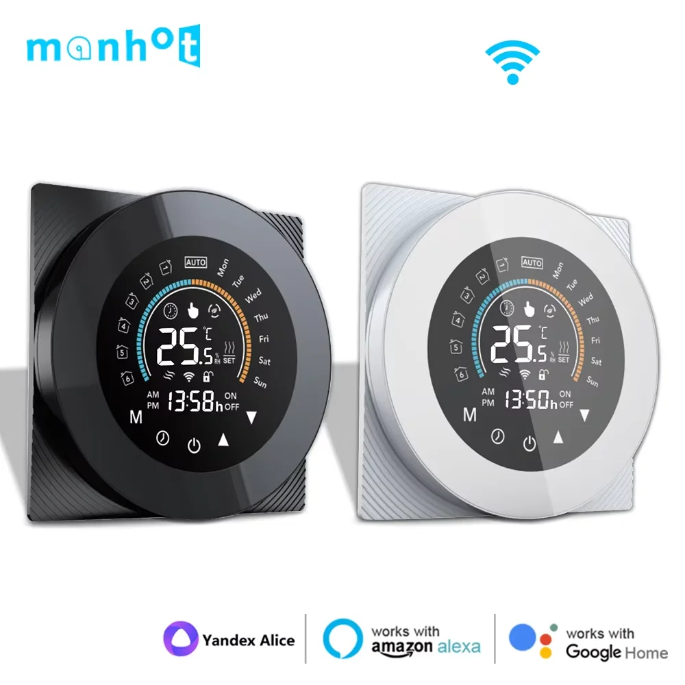 Termostato Wifi para Calefacción de Piso Eléctrico, Caldera de Agua/Gas, Control de Temperatura Digital Táctil LCD, Compatible con Smart Life, Google Home y Alexa