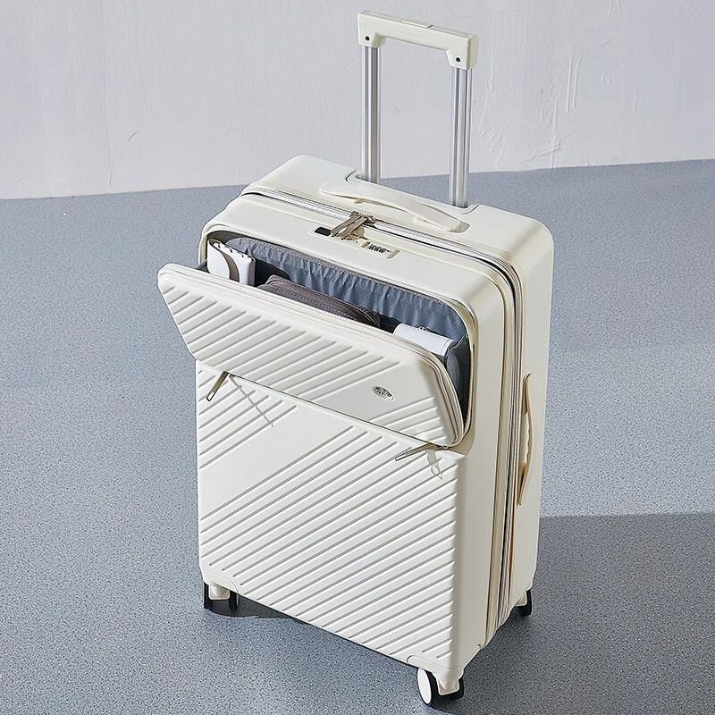 Expandable Waterproof PC Hardshell Suitcase 20 Inch Front Opening Spinner Luggage TSA Lock Lightweight Student Travel Suitcase