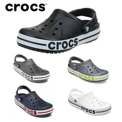 Original Crocs Bayaband Clog Casual Sandals Unisex Closed-Toe Slip-Ons Outdoor Men's Breathable Beach Shoes