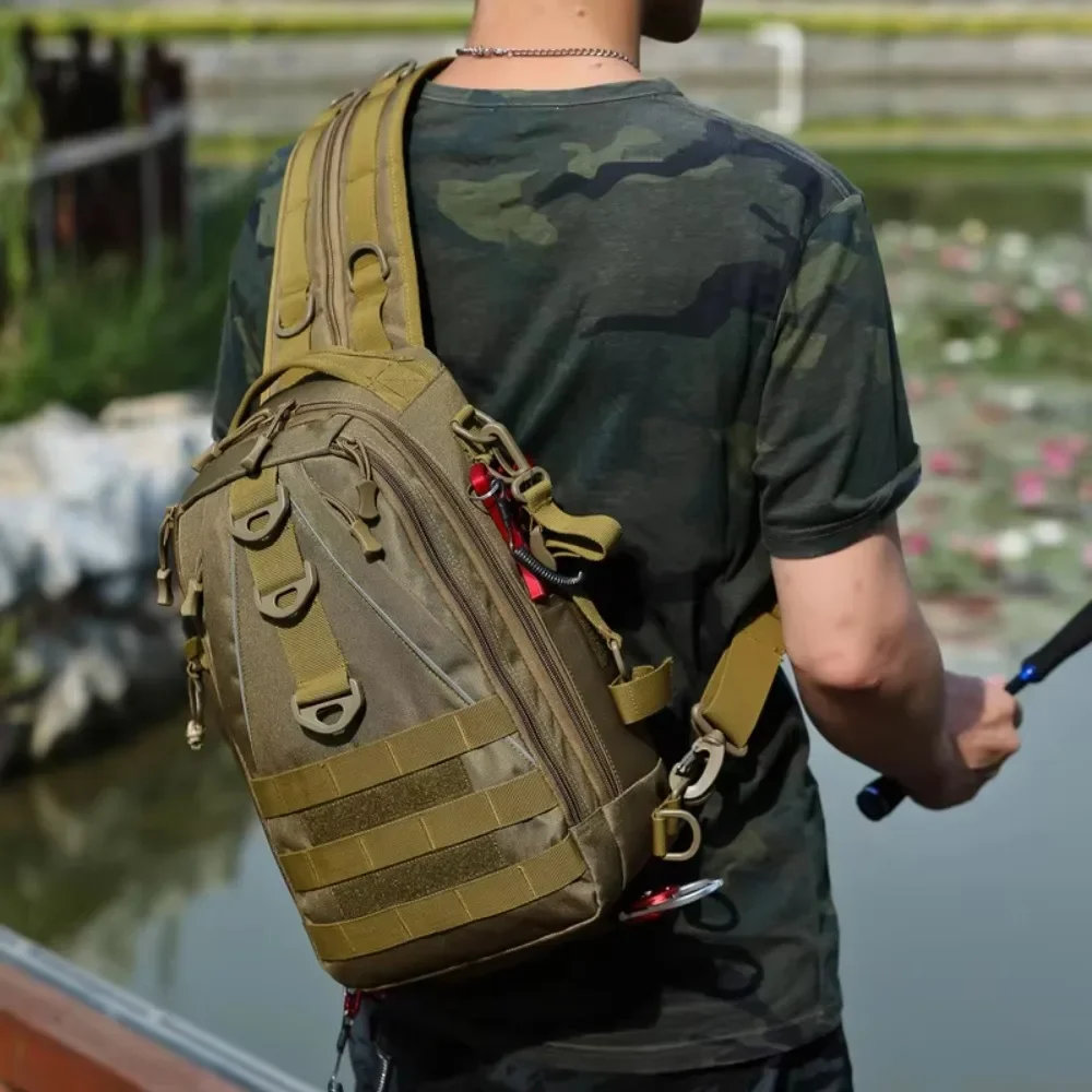 New Fishing Bag Folding Shoulder Chest Bag Large Capacity Outdoor Fishing Tackle Backpack Tackle Storage Travel Carry Bags