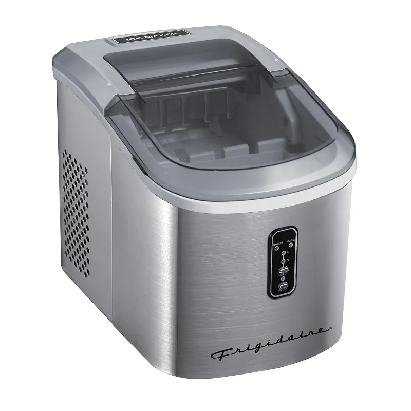 Frigidaire EFIC103-AMZ-SC Counter Top Maker with Over-Sized Ice Bucket, Stainless Steel, Self Cleaning Function, Heavy Duty