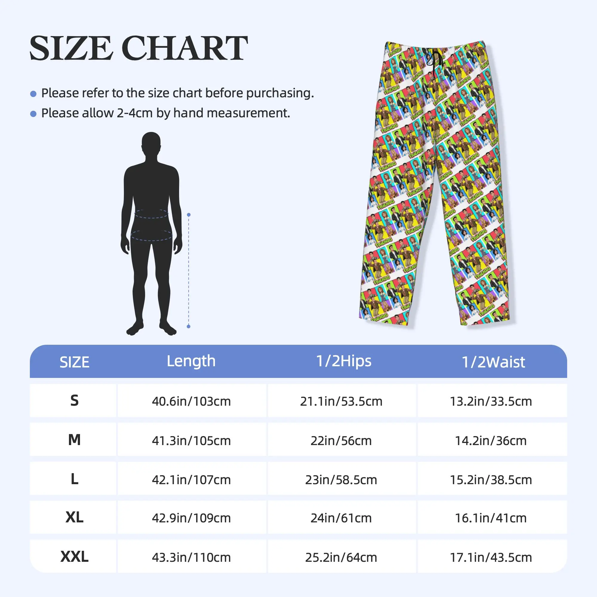 Custom Printed Men Funny TV Show Friends Pajama Pants  Sleepwear Sleep Lounge Bottoms with Pockets - view 5