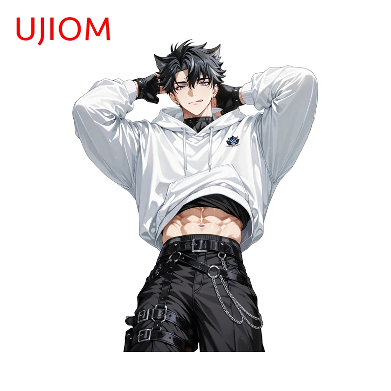 UJIOM Genshin Impact Wriothesley Wall Sticker Eye-catching Muscular Man Graphics Laptop Decals High Quality Living Room Poster