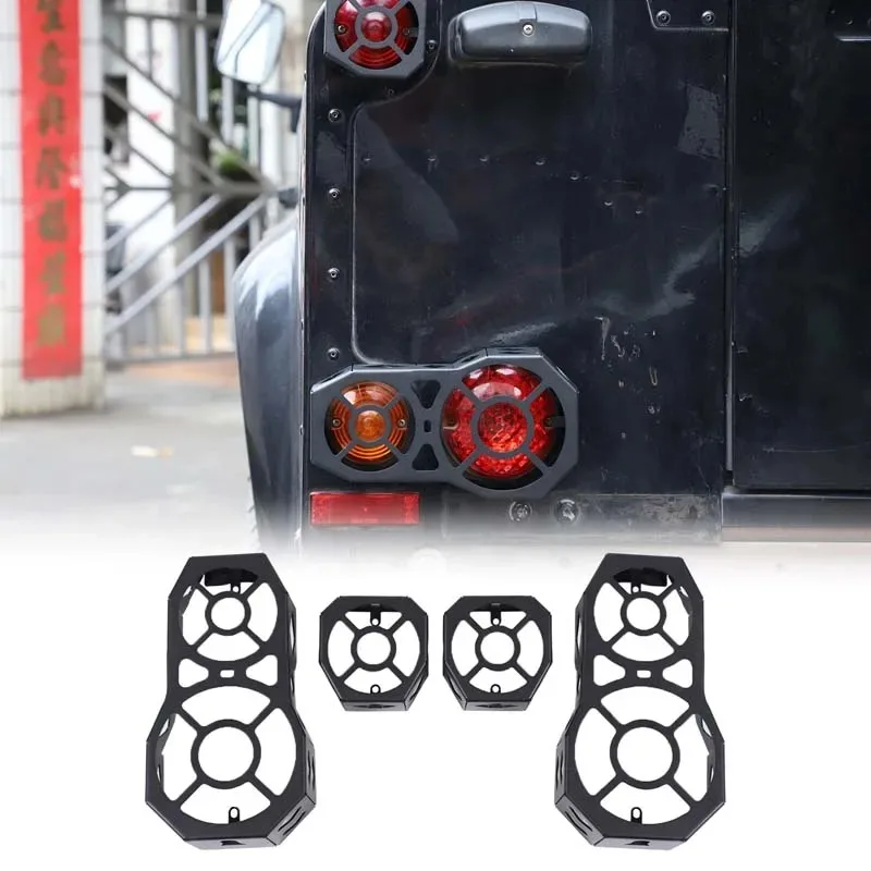 

For Land Rover Defender 90 110 130 04-18 Carbon Steel Black Car Tail Lamp Turn Signal Protective Cover Trim Car Accessories