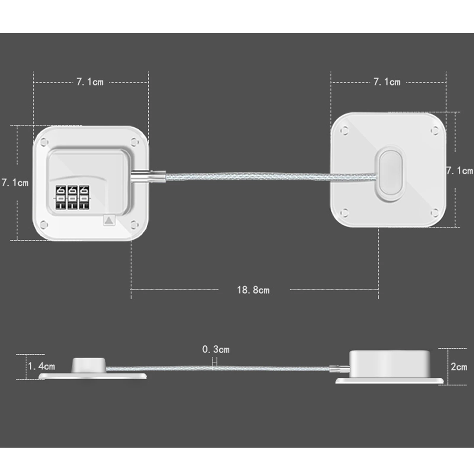 Drawer Fridge Combination Window Lock Functional Light Weight Furniture Lock for Sliding Doors Windows and Wardrobe