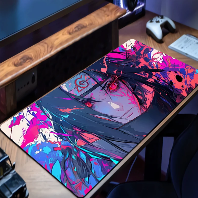 

Mouse Pad Gamer Anti-slip Anime Desk Mat Naruto Itachi Uchiha Gaming PC Accessories Tablet Pad HD Mousepad Extended Keyboard Mat