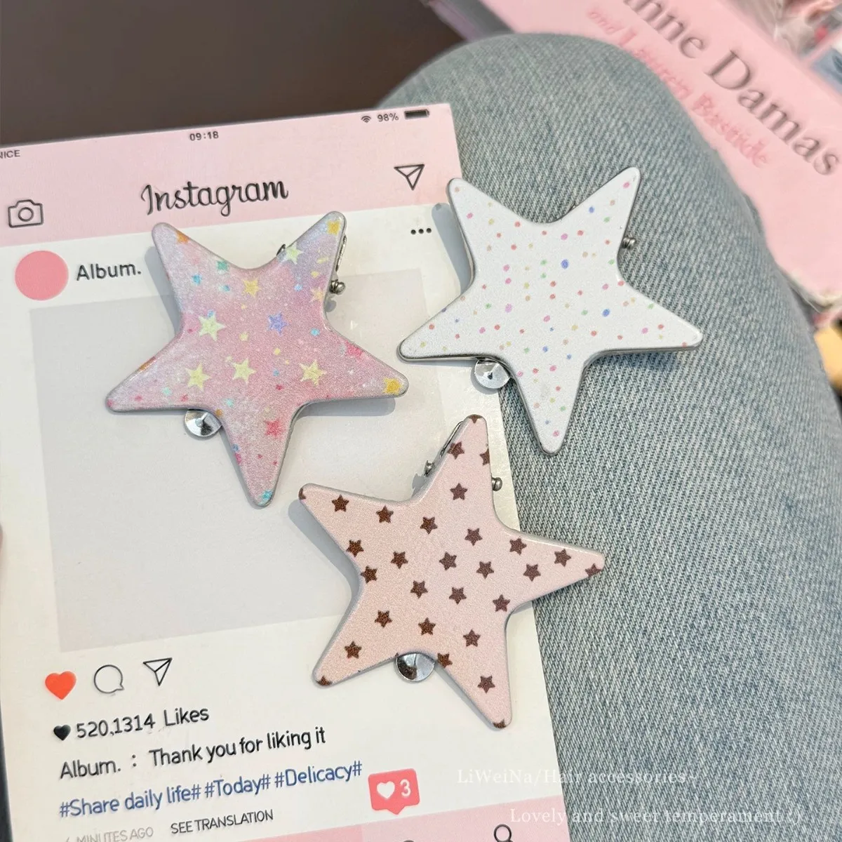 Sweet Star Hairpin Dopamine Y2k Bangs Side Clip Duck Bill Clip Headgear