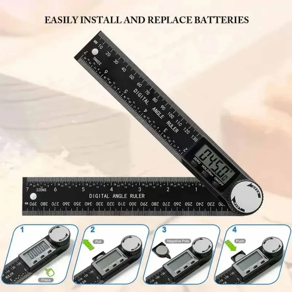 2‑in‑1 Digital Angle Finder Goniometer High Accuracy Electronic Protractor Screen Digital Display Woodworking Measuring Caliper