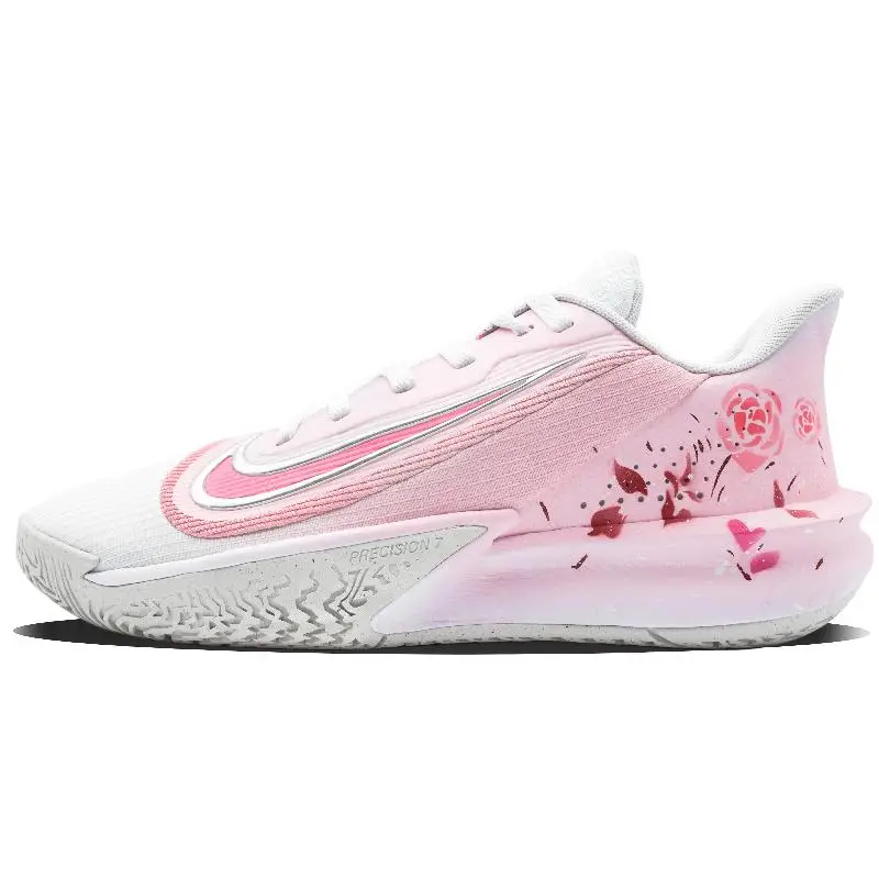 【Customize】Nike Precision 7 Basketball Shoes Unisex Low-top Pink/white Sneakers shoes FN4322-100