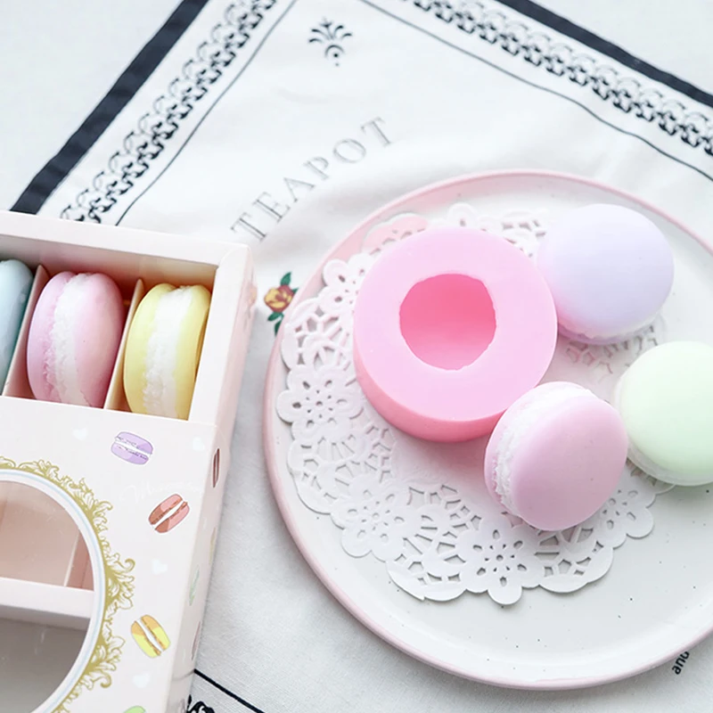 DIY Macaron Shaped Candle Making Silicone Mold Handmade Dessert Macaron Muffin Cup Cake Mold Baking Tool Kitchen Accessories