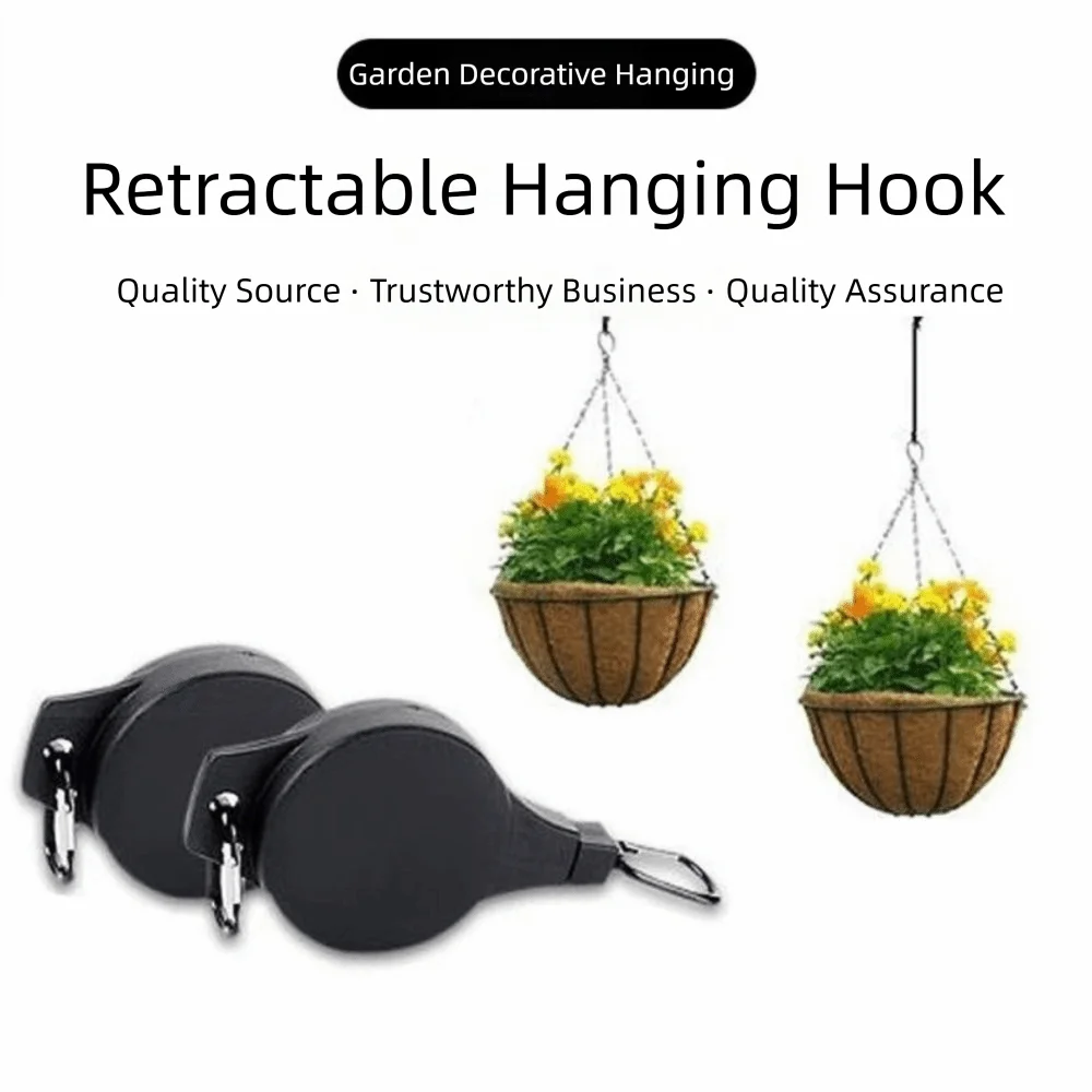 Creative Pulley Flower Basket Lifting Hooks Plastic Adjustable Pulley Hanging Hook Retractable Multipurpose Flower Pot Hook Home