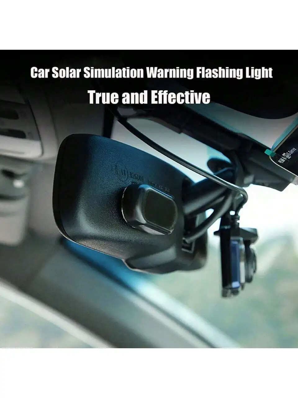 1PCS Black Shell Fake Solar Power Car Alarm LED Anti-Theft Warning Light Lamp Flashing Blinking