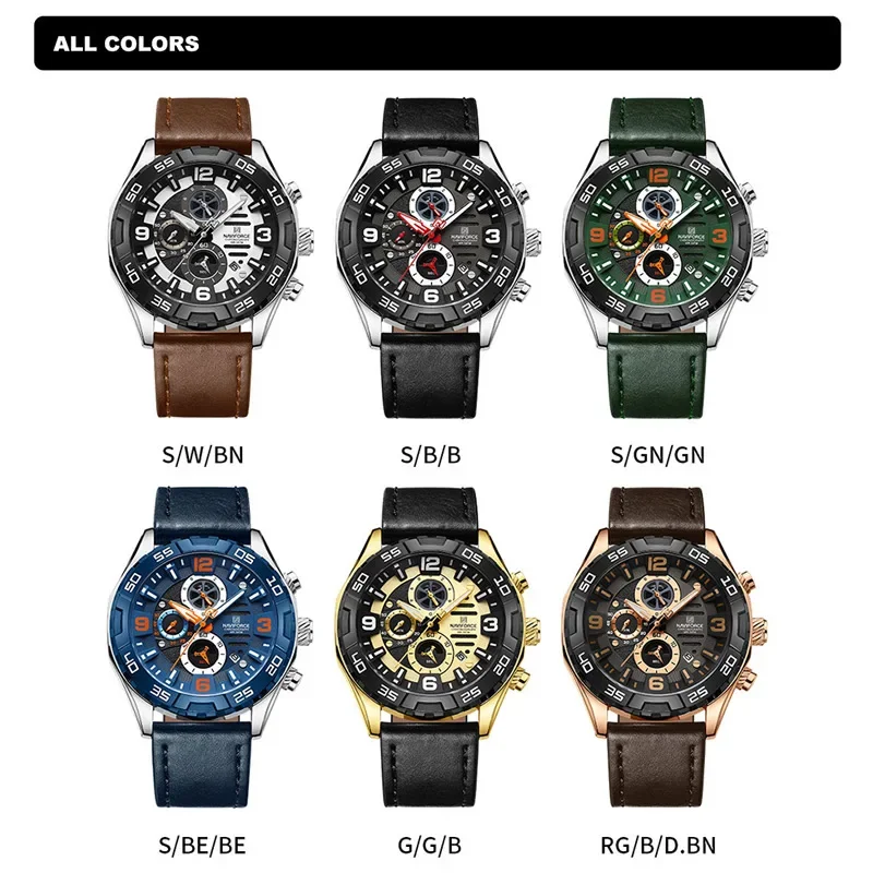 Naviforce marca superior original relógios masculinos clássico luxo quartzo relógios de pulso à prova dwaterproof água luminosa cronógrafo reloj