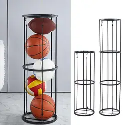 2/3 Layer Easy to Assemble Wall-Mounted/Vertical Ball Organizer Vertical Ball Storage Rack Ball Rack Basketball Storage Ball