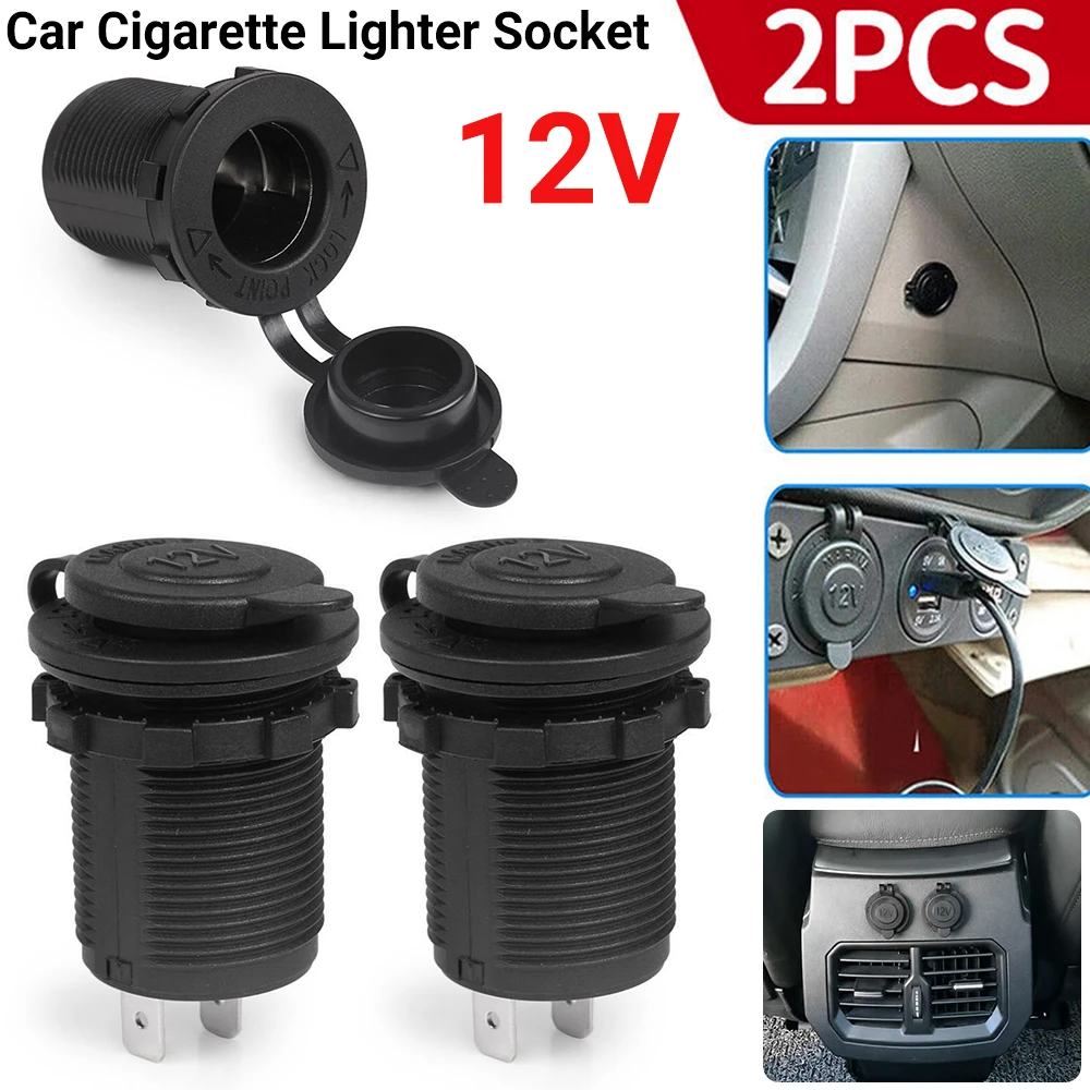 2x 12V Car Cigarette Lighter Socket Outlet Charger Power Adapter Plug Waterproof