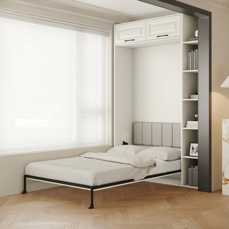 Balcony study multi-functional invisible bed cabinet integrated forward folding wall bed space saving small apartment balcony