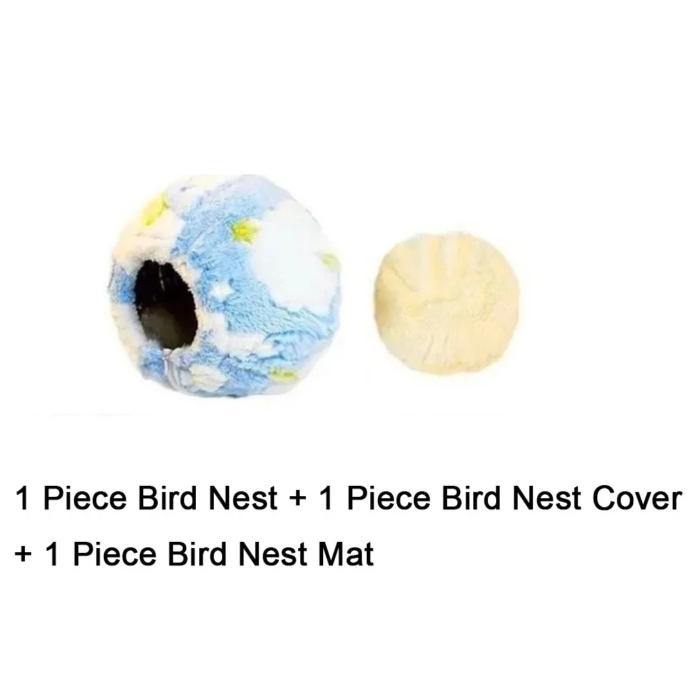 

Универсальное круглое съемное гнездо для птиц из имитации флиса с матом, теплое спальное место для попугаев, для балкона