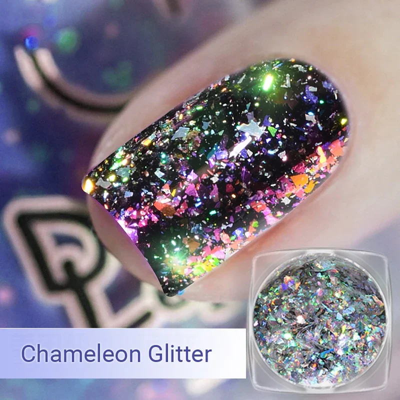 Aurora Chameleon Nail Glitter Sequins 0.2g Holographic Shining Art Powder Dust Dazzling Decorations for DIY Nail Art