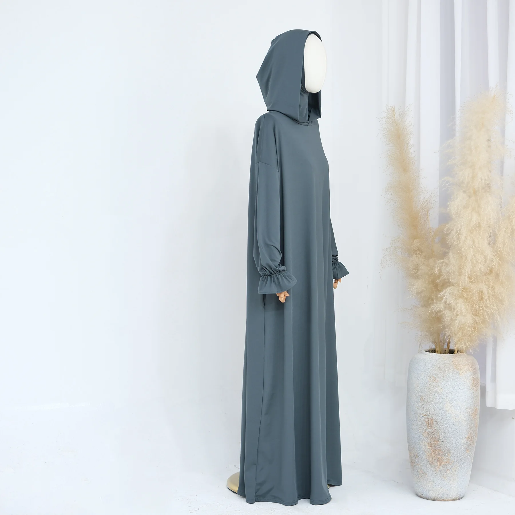 

New One Piece Ramadan Muslim Prayer Hijab Garment Women Casual Hooded Abaya Full Cover Long Sleeve Dress Islam Dubai Modest Robe