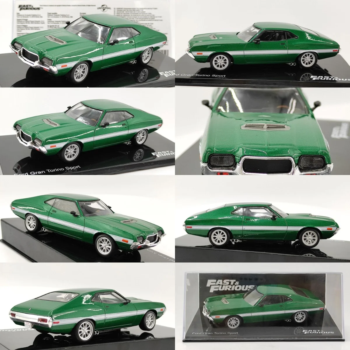 modele-de-voiture-en-alliage-ford-gran-torino-sport-vert-a-l'echelle-1-43