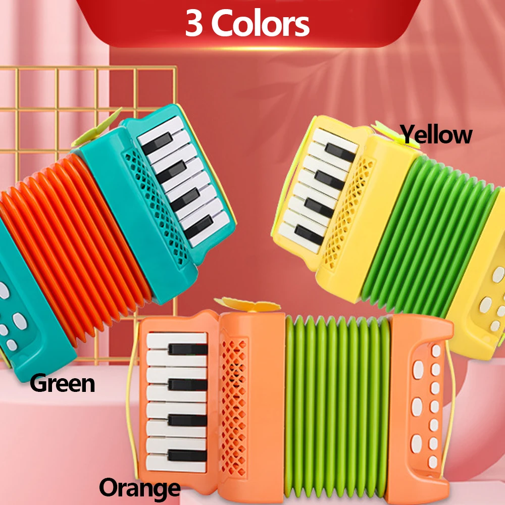 Kids Accordion Toy 10 Keys 8 Bass Accordions Musical Instrument Educational Toys Gifts for Toddlers Beginners Boys Girls