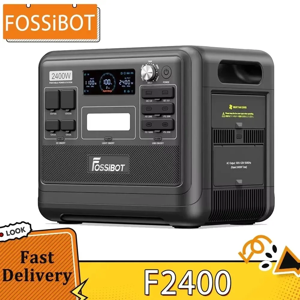 F2400 Portable Power Station 2048Wh/640000mAh LiFePO4 battery 2400W solar generator (peak 4600W) 16 output ports