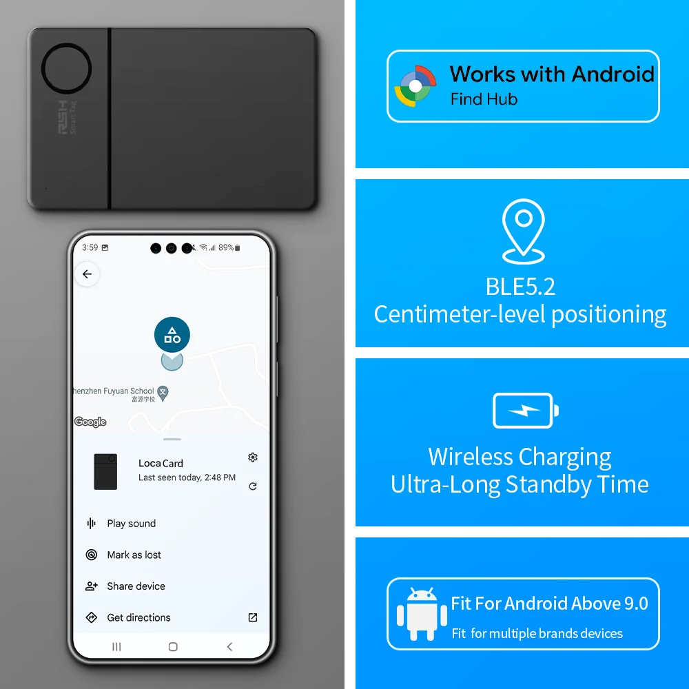 حقيبة مفاتيح مكتشف لمسافات طويلة لتحديد المواقع الصوتية لتطبيق Android Google's Find Hub العلامة الذكية لـ Pixel Vivo GMS #2
