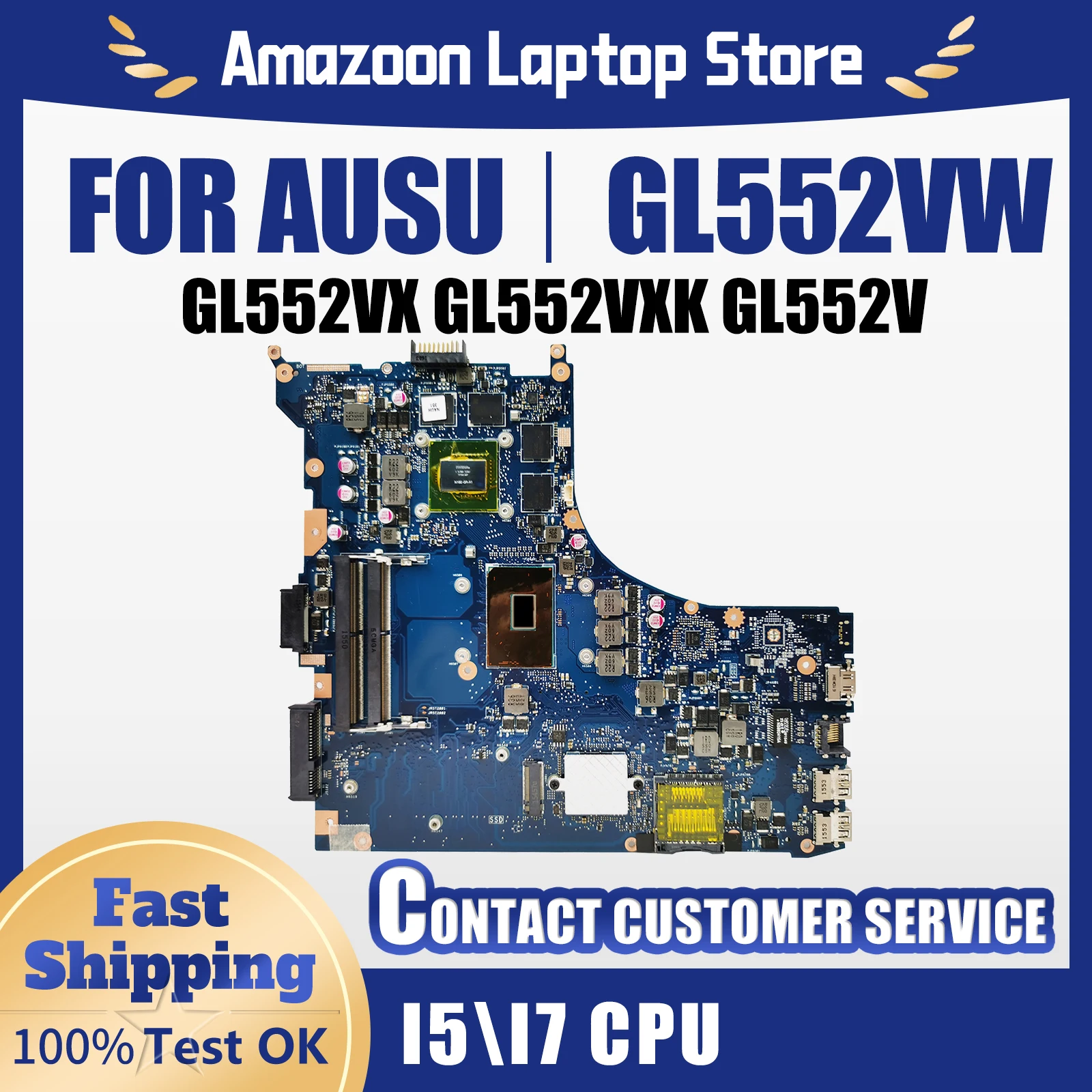 GL552VW Laptop Motherboard For ASUS ROG GL552VX GL552VXK GL552V ZX50V Mainboard intel I5 I7 CPU GTX960M GTX950M 4G 2G 15inch