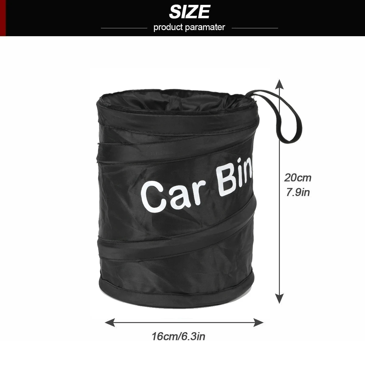 Collapsible Black Car Trash Can Pack Trash Bag Rubbish Waste Bin for Little Leak Proof Car Cooler Bag Garbage Bag Wastebasket