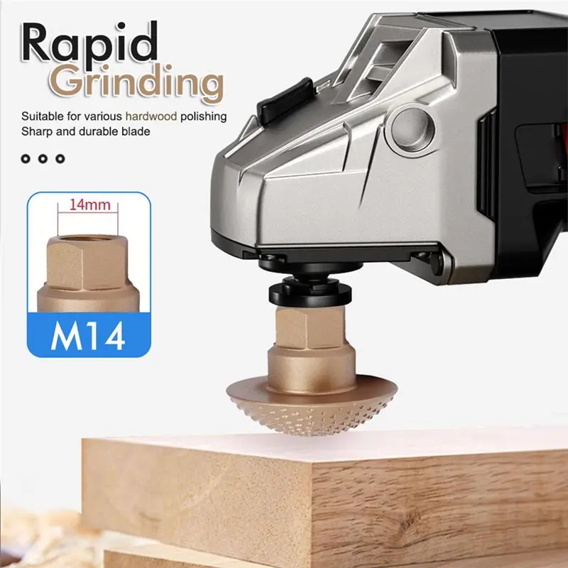 T19C For Woodworking For Wood Grinding Carving Carbon Steel Grinding Head 3Pcs Arc-Shaped Angle Grinder For Woodworking