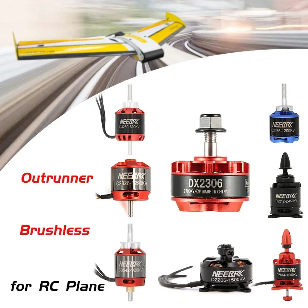 NEEBRC 2206 2212 2306 2814 2826 3536 3542 4250 RC Outrunner Brushless Motor for Fixed-wing FPV Racing Drone Quadcopter Airplane