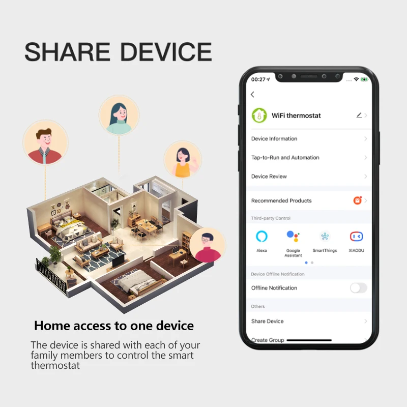 Imagem -04 - Bingoelec Tuya Zigbee Termostato Inteligente Interruptor ue Tomada Zigbee App Remoto Controlador de Temperatura Tomada Elétrica Alexa