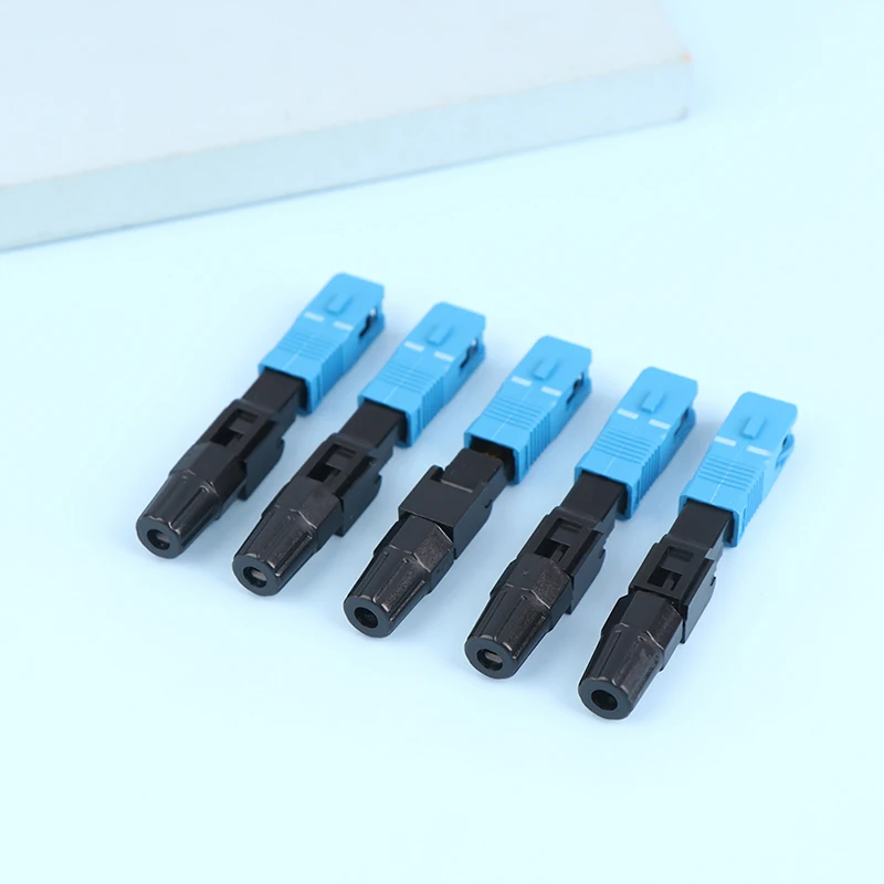 5Pcs FTTH SC APC Single Mode SC UPC Fiber Optic Quick Connector FTTH Fiber Optic Fast Connector SC Fiber Field Assembly Tool