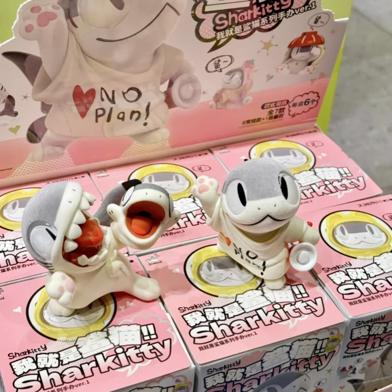 

Sharkitty Ver.1 Series Flocking Blind Box - Kawaii Animal Figure Surprise Desk Decor Ornament Trendy Blind Box Toy Birthday Gift