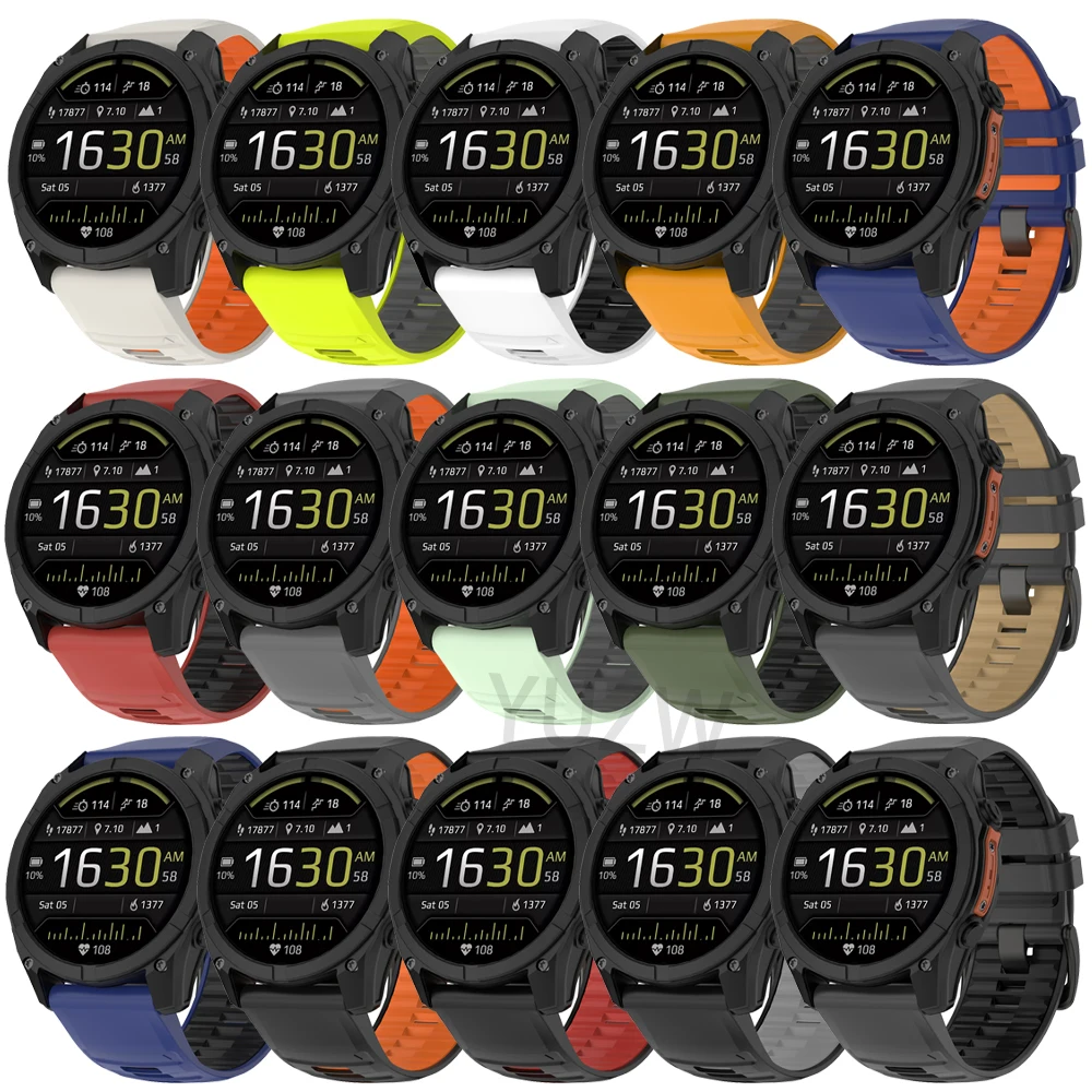 Offizielles Uhrenarmband 22 26mm für Garmin Fenix 8 9 Pro 47mm 51mm Solar 7 7X/Enduro/Epix/Tactix8 970 Sportliches Silikon QuickFit Armband – Detail 5