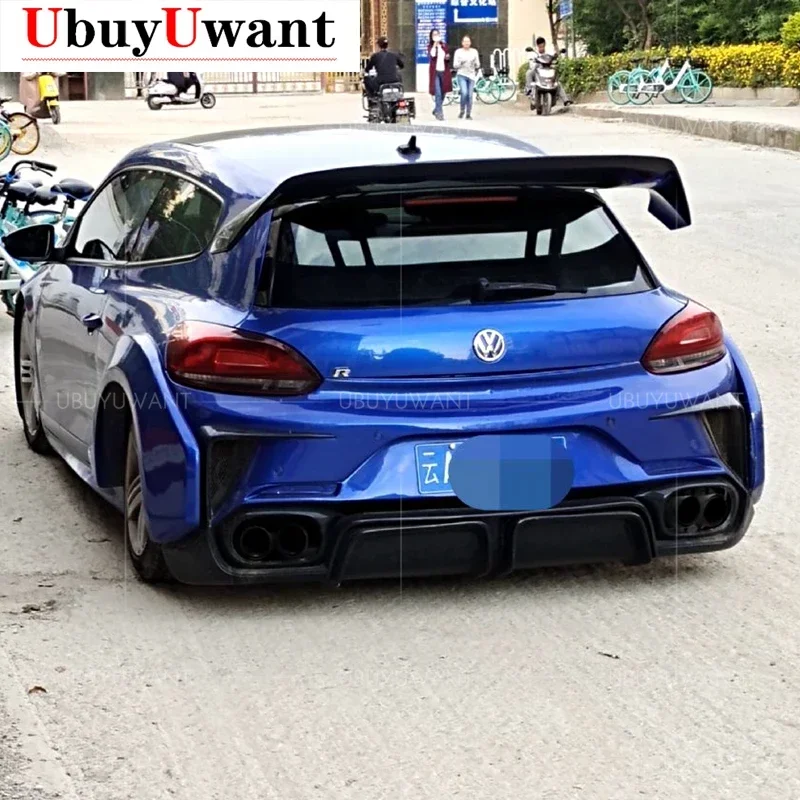 For Volkswagen Scirocco Scirocco R Black Rear Roof Spoiler Lip Tail High Quality Carbon Fiber Material 2009-2018