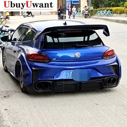 For Volkswagen Scirocco Scirocco R Black Rear Roof Spoiler Lip Tail High Quality Carbon Fiber Material 2009-2018