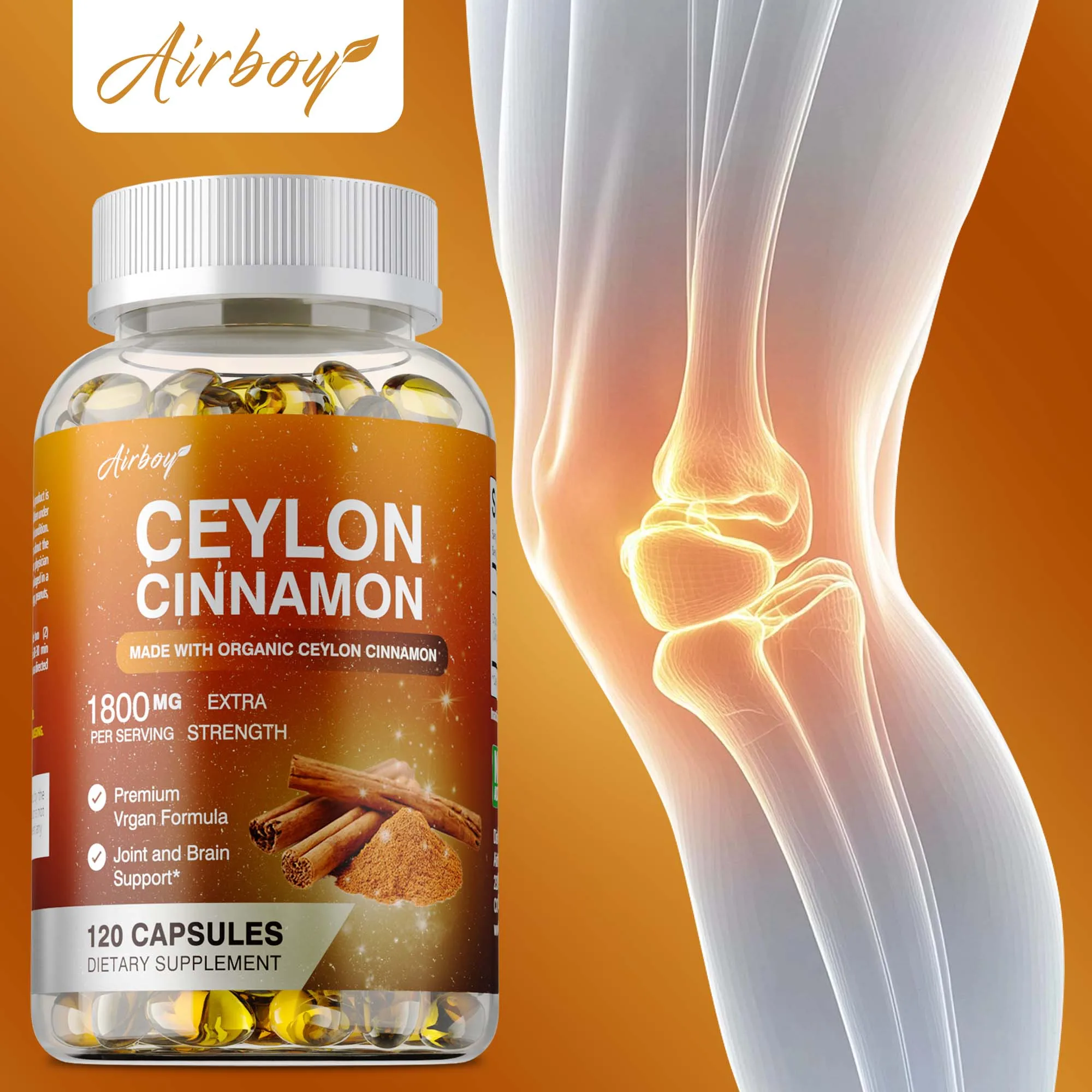 

Ceylon Cinnamon Capsules - Balances Blood Sugar, Improves Blood Circulation, Supports Cardiovascular Health, Improves Energy