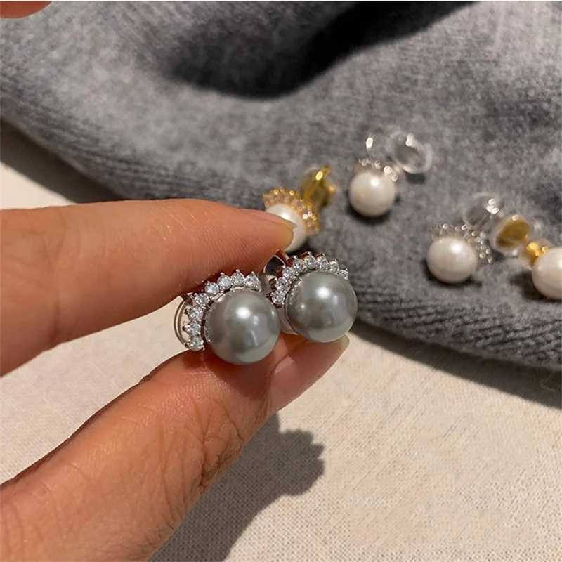 الأزياء الأسترالية الأبيض اللؤلؤ غير مؤلم الأذن كليب للنساء ضوء الفاخرة المتخصصة لا ثقب الأذن أقراط OL رائعة #5